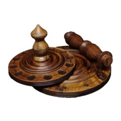 Kravelli 12 Spindle Stand - Walnut(Kravelli 12 Spindle Stand Walnut) -The Woolery Store Spindle Stand Disassembled 19084