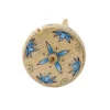 Galina Hand Painted Drop Spindle - Blue Flowers / Yellow Dots
